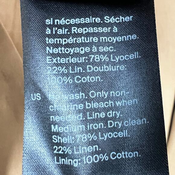 NWT Women's COS Tan Linen Blend Two-Button Work Office Blazer - Size 2 $190 - Picture 7 of 10